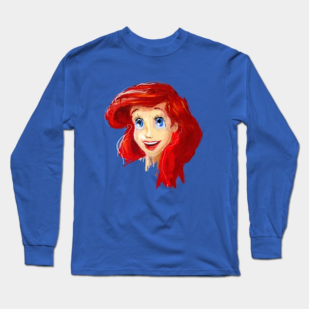 Mermaid Portrait Long Sleeve T-Shirt by figue